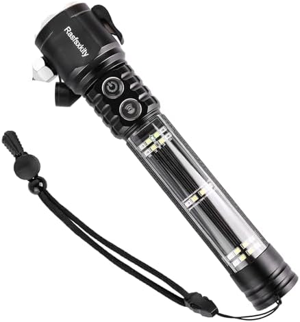 Emergency Flashlight with Window Breaker and Seatbelt Cutter, LED Flashlight, flashlights high lumens，Strobe sos Beacon，Mobile Power，Alarm Rescue，for car，Outdoor，Hiking, Fishing, Dog Walking