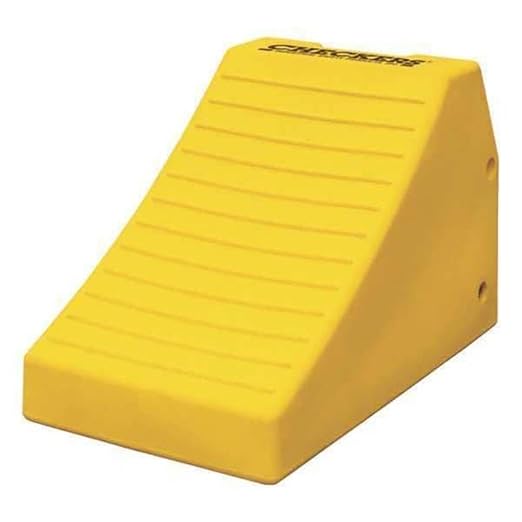 Checkers Heavy Duty Wheel Chocks for 95"-165" Tires, One Large Tire Chock for Haul Trucks, Loaders, and Cranes, 800 Ton Capacity, Lightweight HDPE, Made in The USA, Yellow, MC3011