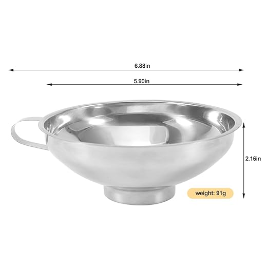 4 Pack Kitchen Funnels Set, Stainless Steel Wide Mouth Canning Funnel with Handles Fit for Wide and Regular Narrow Mouth Mason Jar n Flask Ease Transfer Liquid Serums, Jam, Oils, Spices, Powders