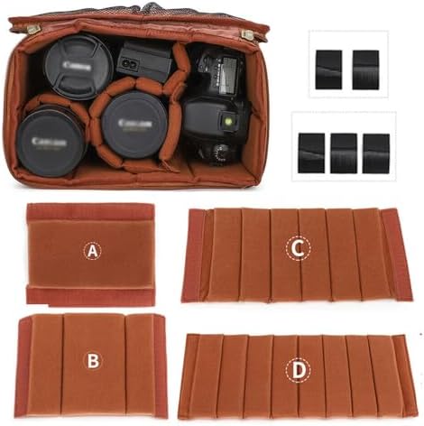 4-Pack Camera Bag Case Insert Partition Divider Separator Pad Protective Lens