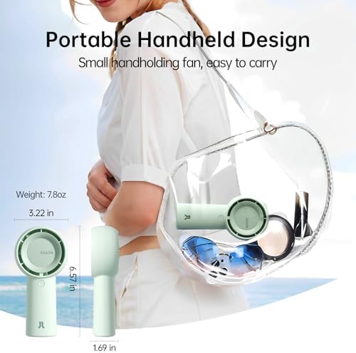JISULIFE Portable Handheld Turbo Fan Rechargeable 4000mAh 5-Speed (Green)
