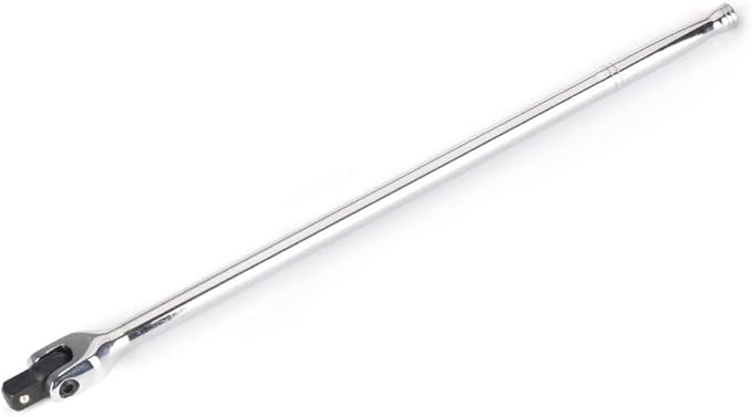 FLZOSPER 1/2-Inch Drive Premium Extension Breaker Bar | 25" Length | Heavy Duty CR-V Steel | 180° Rotating Flex Cr-Mo Head | Spring-Loaded Detent Ball Great for Automotives, Nuts and Bolts