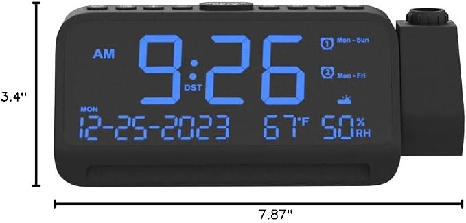 Mesqool Projection Alarm Clock for Bedroom Ceiling, Digital Clock Projector
