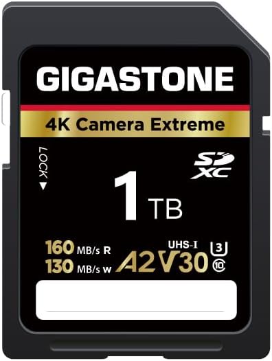 【5-Years Data Recovery】 GIGASTONE 1TB SD Card, 4K Camera Extreme, UHS-I A2 V30