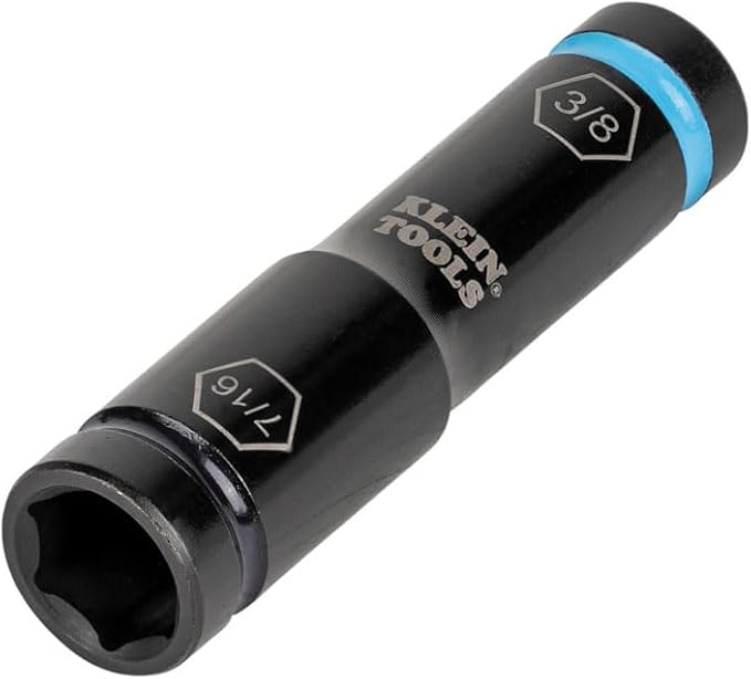 Klein Tools 66077 Impact Driver Flip Socket, 7/16- and 3/8-Inch Sizes, Use with Klein Tools Compact Impact Wrenches BAT20CW, BAT20CW1