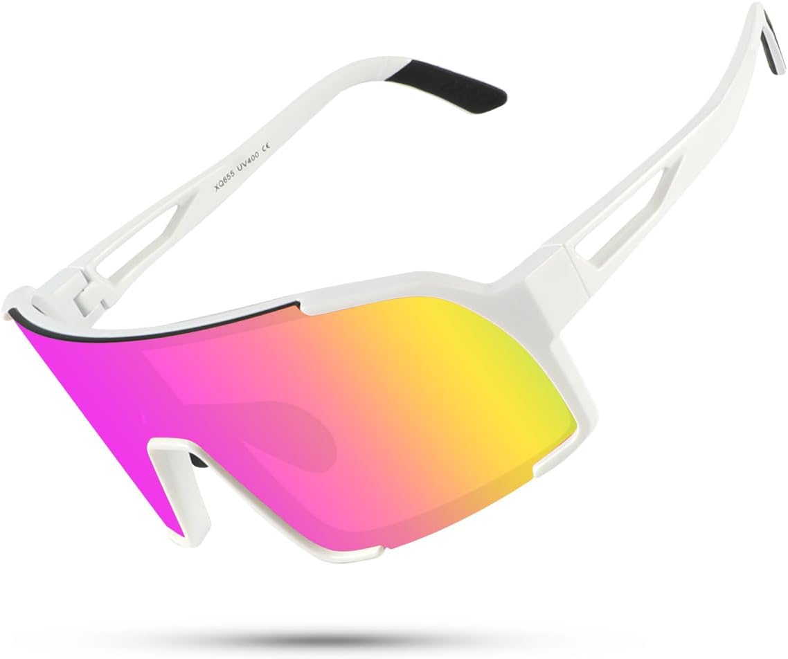 OULAIQI Sports Sunglasses - UV Protection Cycling Glasses for Men & Women | Ideal for Running, Softball, Hiking