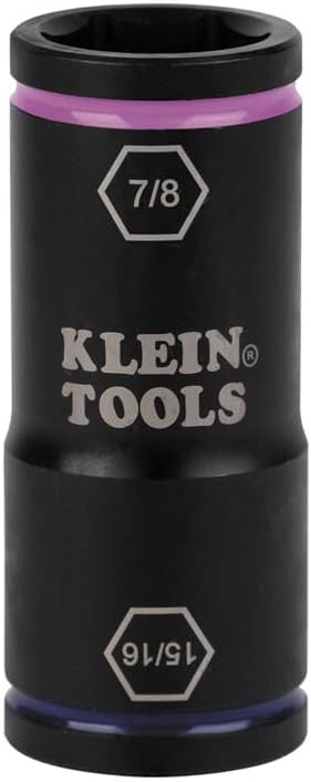 Klein Tools 66073 Impact Driver Flip Socket, 15/16- and 7/8-Inch Sizes, Use with Klein Tools Compact Impact Wrenches BAT20CW, BAT20CW1