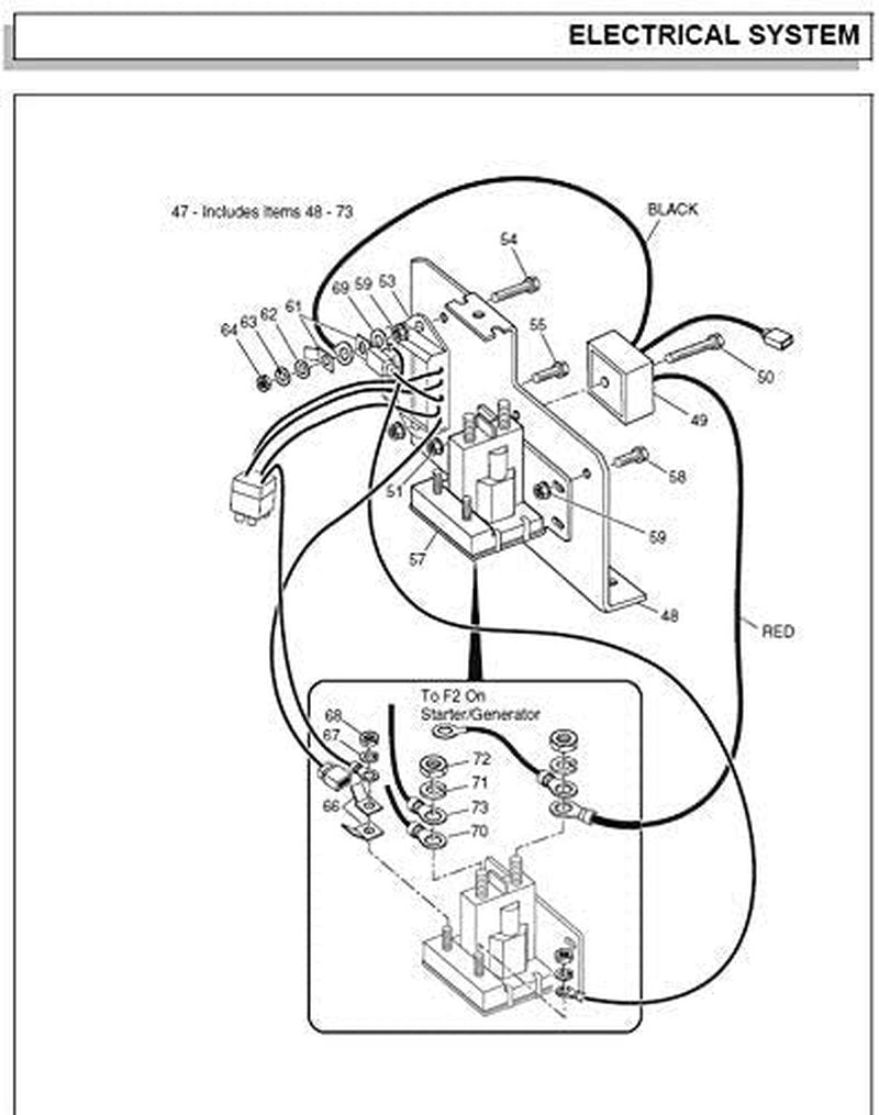 Sabeweile 14V Golf Cart Solenoid Compatible with EZGO TXT Gas 1994-Up, 4 Terminal, Replace OEM 27153-G01, 27153G01, 612813, 500A