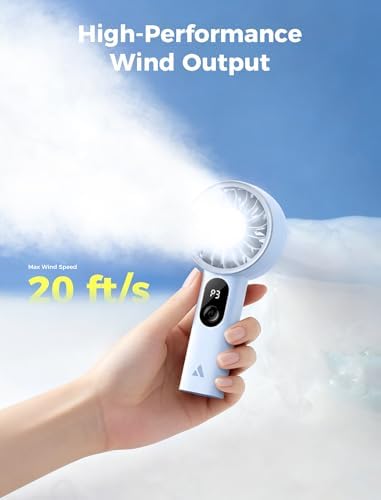 Aecooly Mighty Portable Fan, Powerful Handheld Fan, USB Rechargeable