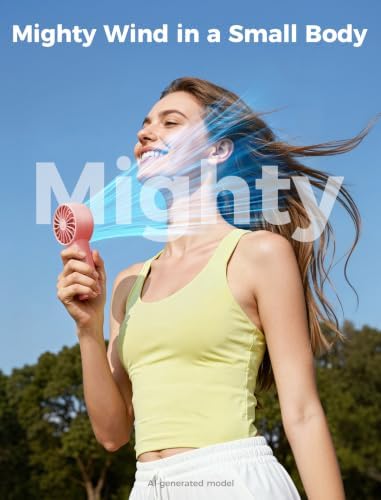 Aecooly Mighty Portable Fan, Powerful Handheld Fan, USB Rechargeable