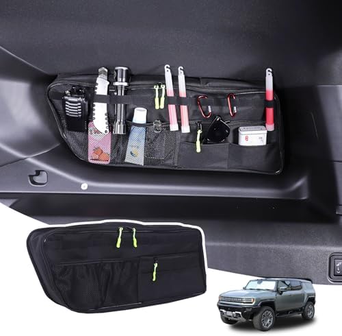 Car Trunk Organizer Storage Cargo for Hummer EV SUV Accessories Large Capacity Stable Foldable Multi-Function Trunk Side Window Luggage Storage Bag Rear Trunk Organizer for 2024 2025 2026 (Right)