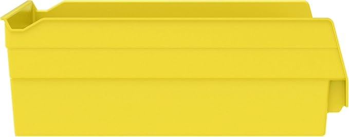 Akro-Mils 30170 Plastic Shelf Bins, Heavy Duty Storage Bins for Garage, Closet, and Drawer Organization, 12-Inch x 11-Inch x 4-Inch, Yellow, 12-Pack