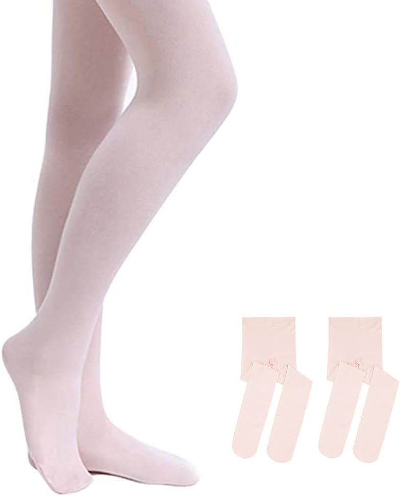 Stelle Ultra Soft Pro Dance Tights | Ballet Footed Tights for Girls - Toddler to Big Kid Sizes