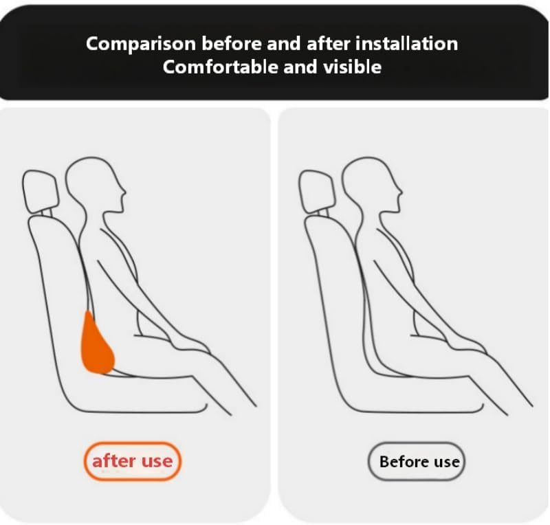 Lumbar Support Pillow for Car, Memory Foam Lumbar Pillow for Lower Back Pain Relief - Back Cushion for Driving, Chair Support for Car-Office Chair, SUV Waist Pillow - Beige
