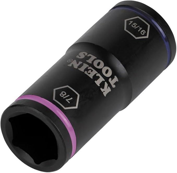 Klein Tools 66073 Impact Driver Flip Socket, 15/16- and 7/8-Inch Sizes, Use with Klein Tools Compact Impact Wrenches BAT20CW, BAT20CW1