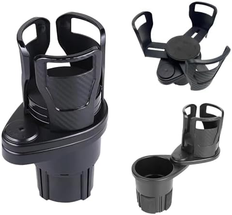 Car Cup Holder Expander for Mazda CX-5 2017-2022 2-in-1 Dual Cup Mount Organizer with 360 Degree Rotating Adjustable Base Black 1 Pack