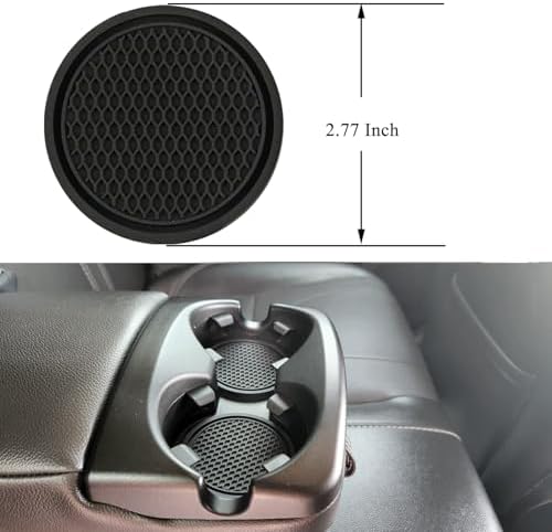 Car Seat Gap Filler Organizer Compatible with Honda Ridgeline Accessories Seat Gap Plug Blocker with Storage Slot Non-Slip Car Cup Holder Coaster Black 2 Pack