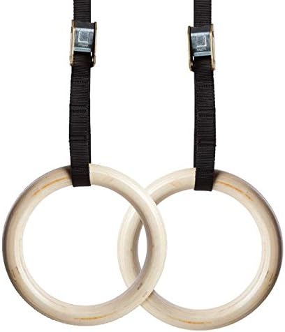 Wood Gymnastic Rings - Olympic Strength Training Equipment | Durable Wooden Design