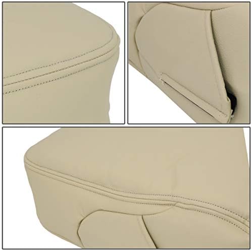 DNA MOTORING Center Console Armrest Cover Compatible with 07-14 Silverado Sierra 1500 2500HD 3500HD / Suburban/Tahoe/Yukon, Beige Leather Armrest Lid Covering, ZTL-Y-0067