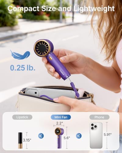 SWEETFULL Portable Handheld Fan, Mini Rechargeable Personal Hand Fan