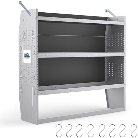 SV-5246 Steel Low/Mid/High Roof Van Shelving Storage System Fits Transit, GM, NV, Promaster, Sprinter and Metris, Contoured Shelving Unit, 52" W x 46" H x 13" D