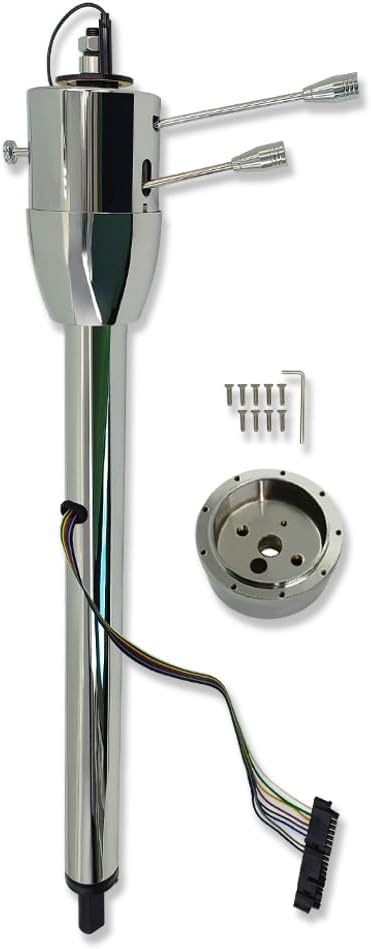 GM 28" Floor Shift Tilt Manual Steering Column Chrome with Adapter