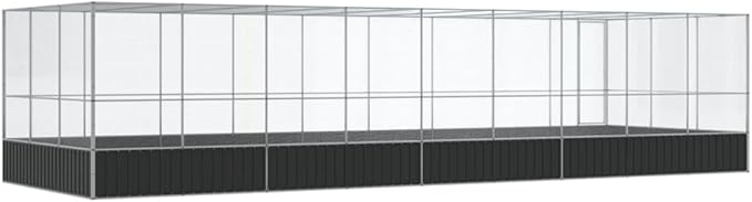 Steel Aviary with Extension, Large Flight King Bird Cage for Cockatiels African Grey Quaker Amazon Sun Parakeets Green Cheek Conures Pigeons Parrot Bird Cage, 366.9"x120.9"x83.5",-87