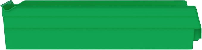 Akro-Mils 30158 Plastic Shelf Bins, Heavy Duty Storage Bins for Garage, Closet, and Drawer Organization, 18-Inch x 8-Inch x 4-Inch, Green, 12-Pack