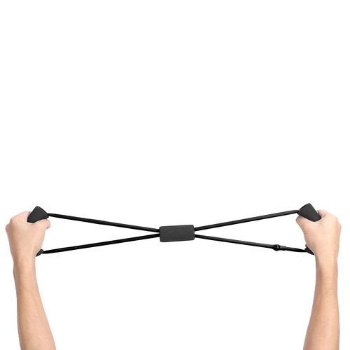 Figure 8 Resistance Band,TPE Exercise Resistance Band with Absorb Sweat Foam Handle,Multi?functional Elastic Resistant Workout Bands for Home Yoga,Gym,Outdoor Fitness(Black), Resistance band Work