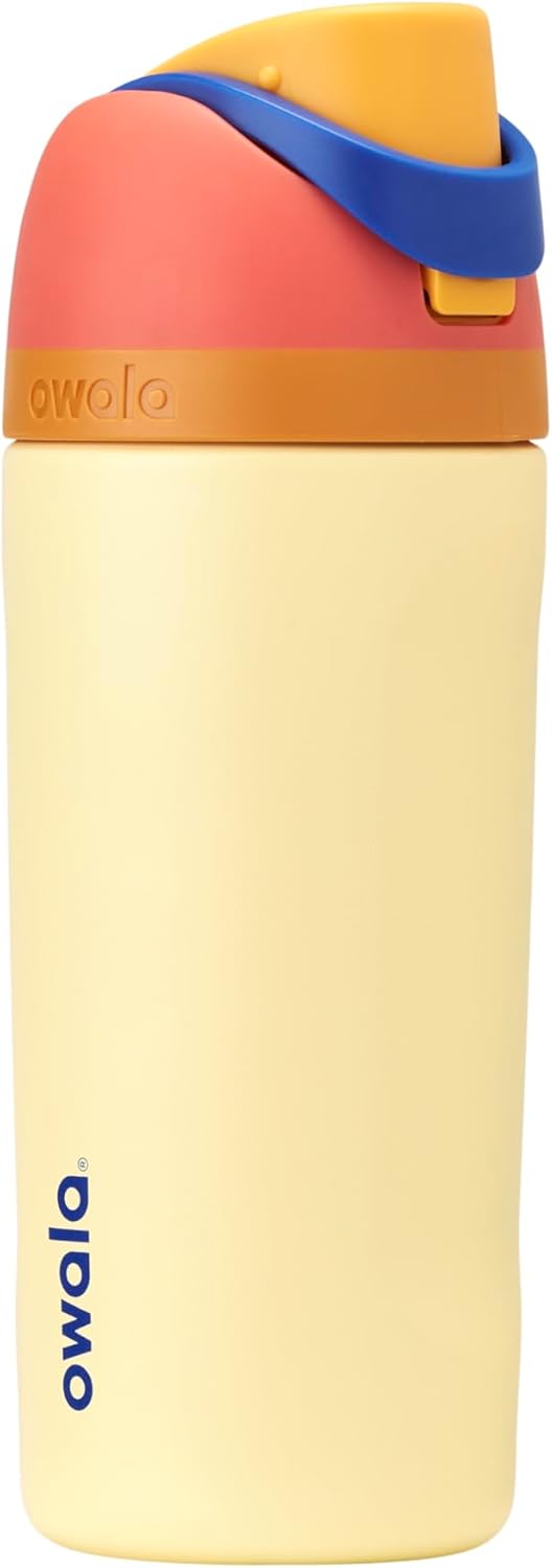 Owala Kids FreeSip Water Bottle - Insulated Stainless Steel with Straw, BPA-Free, 16 oz, Misty Horizon