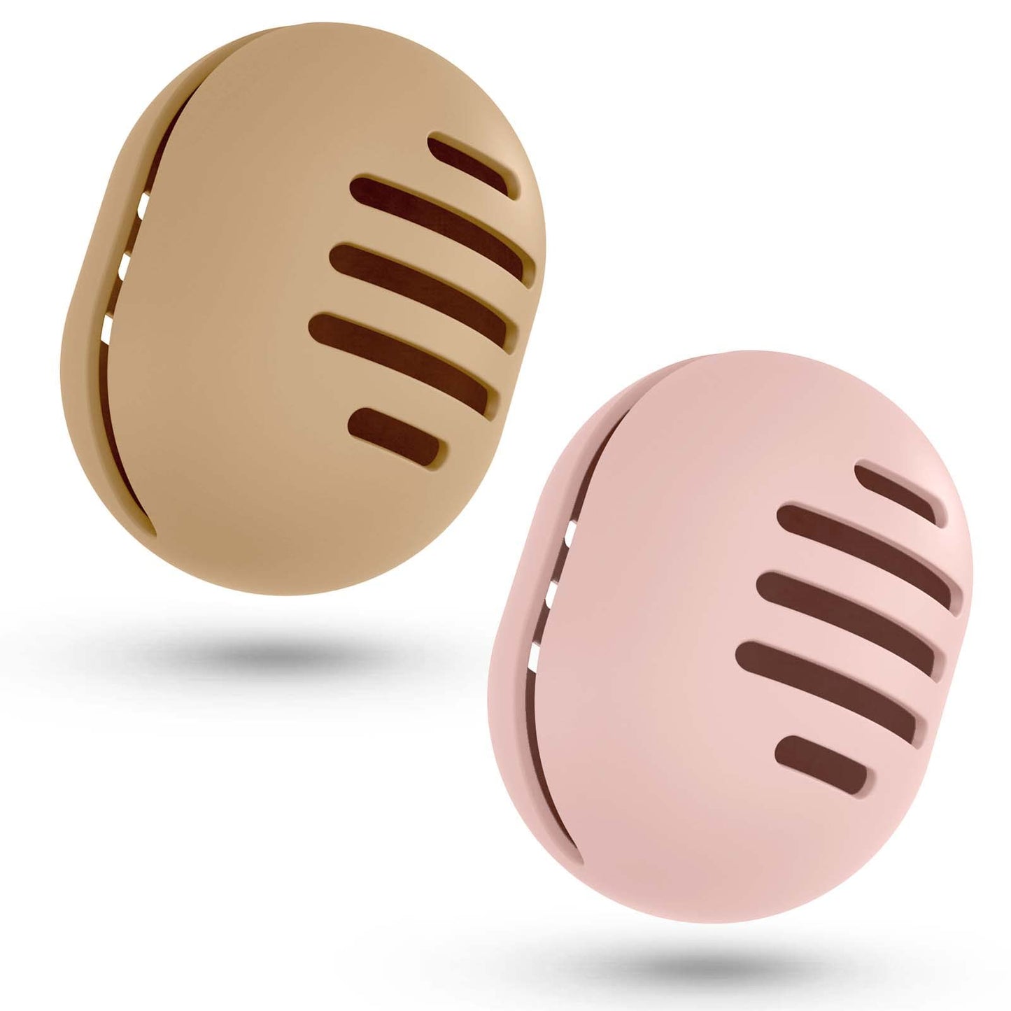 Fauxomor 2 Pcs Makeup Sponge Holder,Double-Sided Breathable Silicone Beauty Blender Holder For Travel,Shatterproof Make Up Case