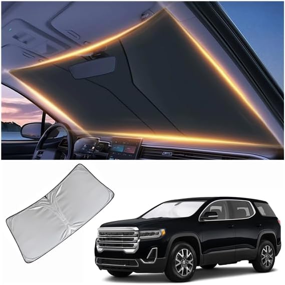 Windshield Sun Shade for GMC Acadia Front Window Shades Cover for 2010-2024 2025 2026 Acadia Windshield Sun Visor Protector Car Accessories