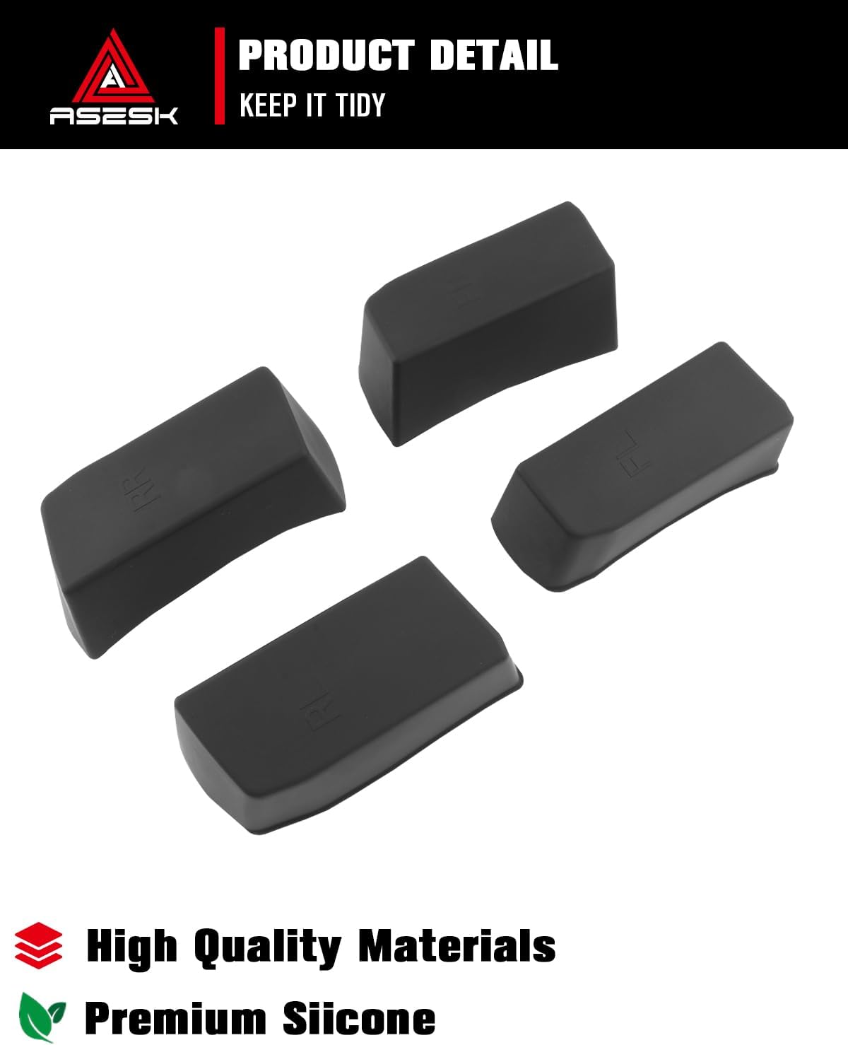 For 2022-2026 Silverado&Sierra 1500/2024-2026 Silverado&Sierra 2500HD/3500HD 4PCS Center Console Door Side Organizer Tray Silicone Materials
