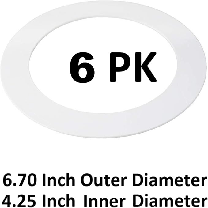 6 Pack Matte White Goof Trim Ring