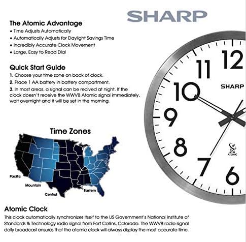 Sharp Atomic Analog Wall Clock