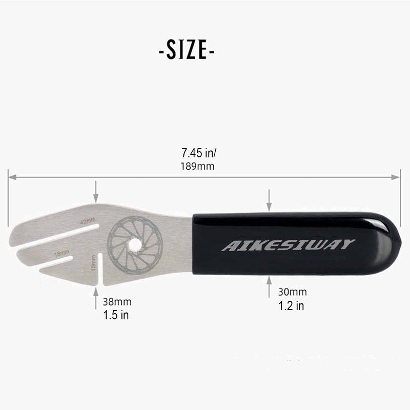 Rotor Truing Fork Bike Disc Alignment Tool Bicycle Brake Wrench,Bike Disc Brake Pad Adjustment Alignment Tool Gap Regulator,3 Slot Depths,Strong,Easy to Carry and Use (1 wrench & 2 regulators)
