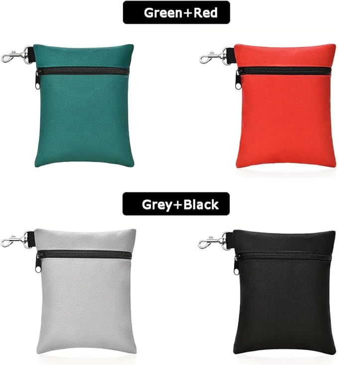 Golf Tee Pouch | Pack of 2 Golf Tee Bag | 5.24 X 6.42 Inch Zipper Golf Accessory Bag with Clip | Golf Bag Accessories for Men Women Golf Gift
