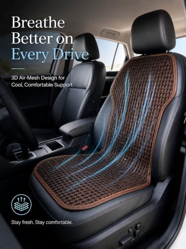 Summer 3D Air Big Mesh Car Seat Cushion Pad,Universal Fit Cooling Breathable and Vent Mesh Car Seat Cushions Cover for Truck SUV Pikup Sedan Accessories 1PCS (Brown)