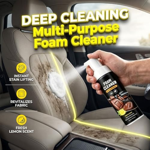 4-in-1 Multi-Enzyme Foam Cleaner, 2026 New Multipurpose Foam Cleaner Leather Car Seat for Car Interior, All-Purpose Deep Cleaning Foaming Spray Cleaners for Sofa Bathroom Kitchen and Surfaces (1)