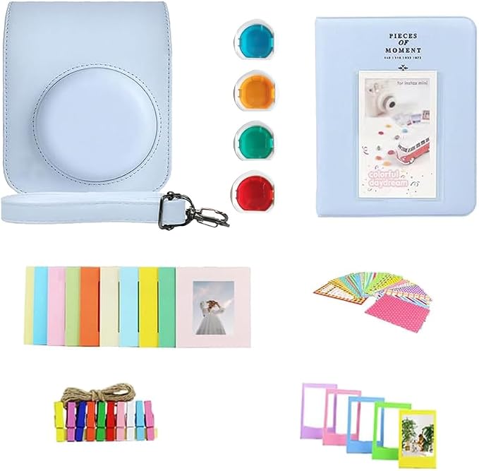 FUJIFILM INSTAX Mini 12 Instant Film Camera | Pastel Blue Bundled