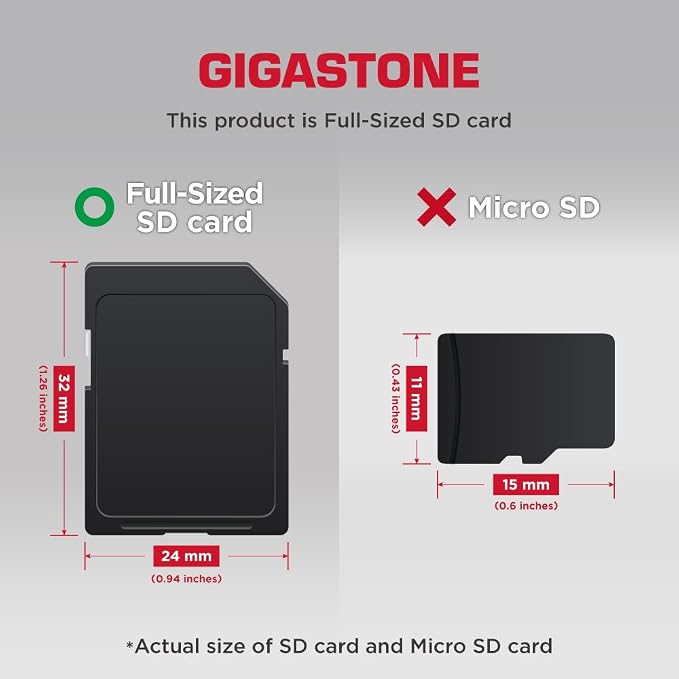 【5-Years Data Recovery】 GIGASTONE 32GB SD Card, Camera Pro, UHS-I A1 V10 SDHC