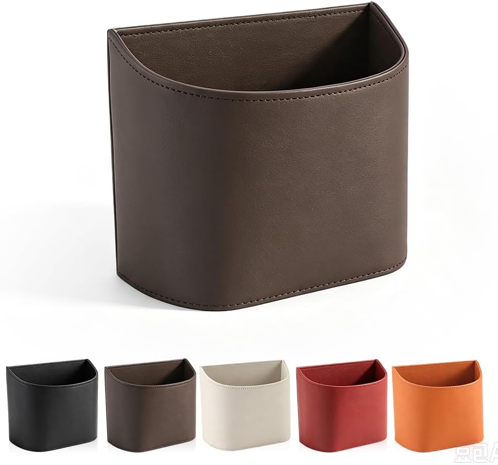 Car Door Cup Holder, Leather Clip On Drink Cup Holder for Back Seat，Orange S：2