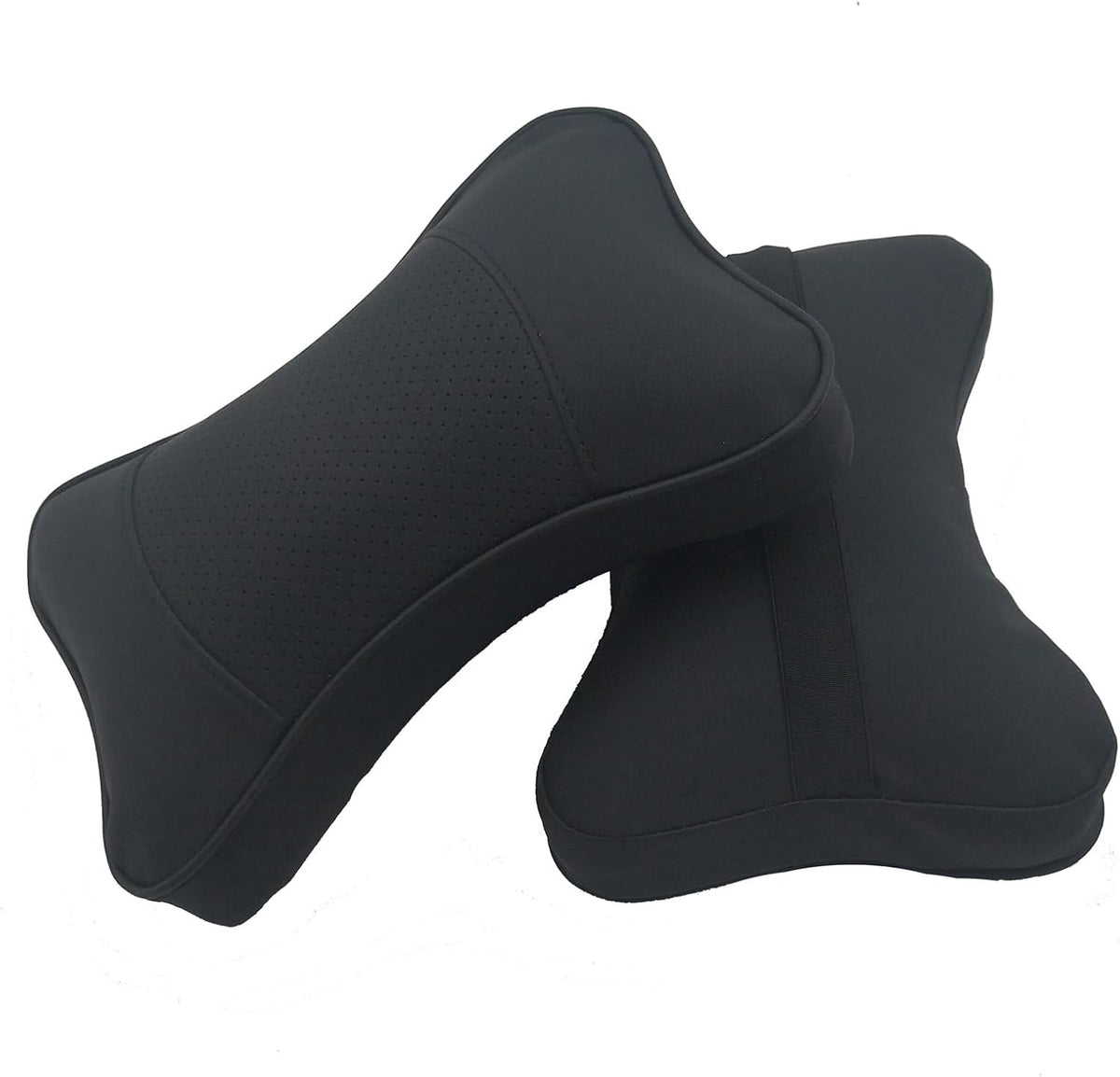 Car Neck Pillows Both Side Pu Leather 2pieces Pack Headrest Fit for Most Cars Filled Fiber Universal Car Pillow (Coffee)