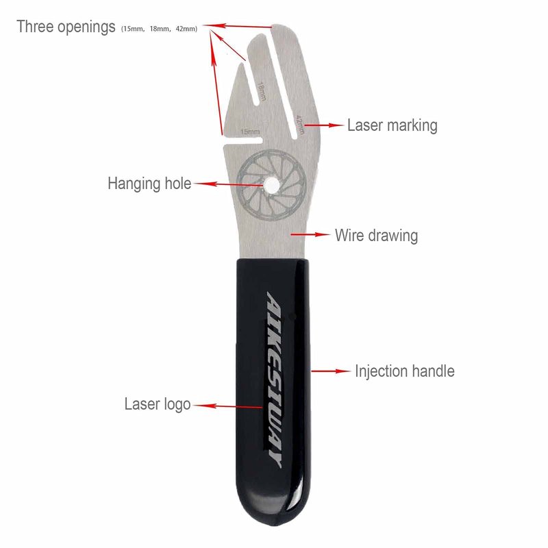 Rotor Truing Fork Bike Disc Alignment Tool Bicycle Brake Wrench,Bike Disc Brake Pad Adjustment Alignment Tool Gap Regulator,3 Slot Depths,Strong,Easy to Carry and Use (1 wrench & 2 regulators)