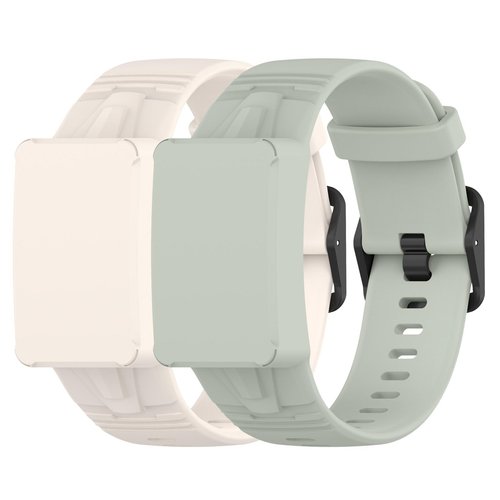 CORXEFXEF 2Pcs Watch Bands with Protector Case Fit for Whoop 4.0/5.0 Life MG/Peak/One,Waterproof Adjustable Band Replacement Strap,Soft Silicone Sports Loop Strap for Men & Women (Green&Beige)