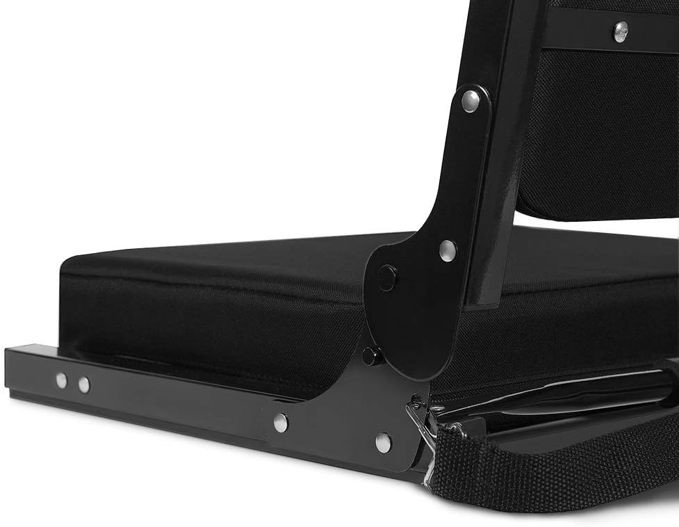 Ultra Comfy Stadium Seats by [Brand Name] - Padded Bleacher Chairs with Back Support | Portable Black
