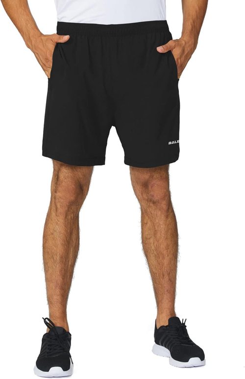 Baleaf Men's 5" Running Shorts - Lightweight Quick-Dry Athletic Wear with Zipper Pocket for Gym & Tennis
