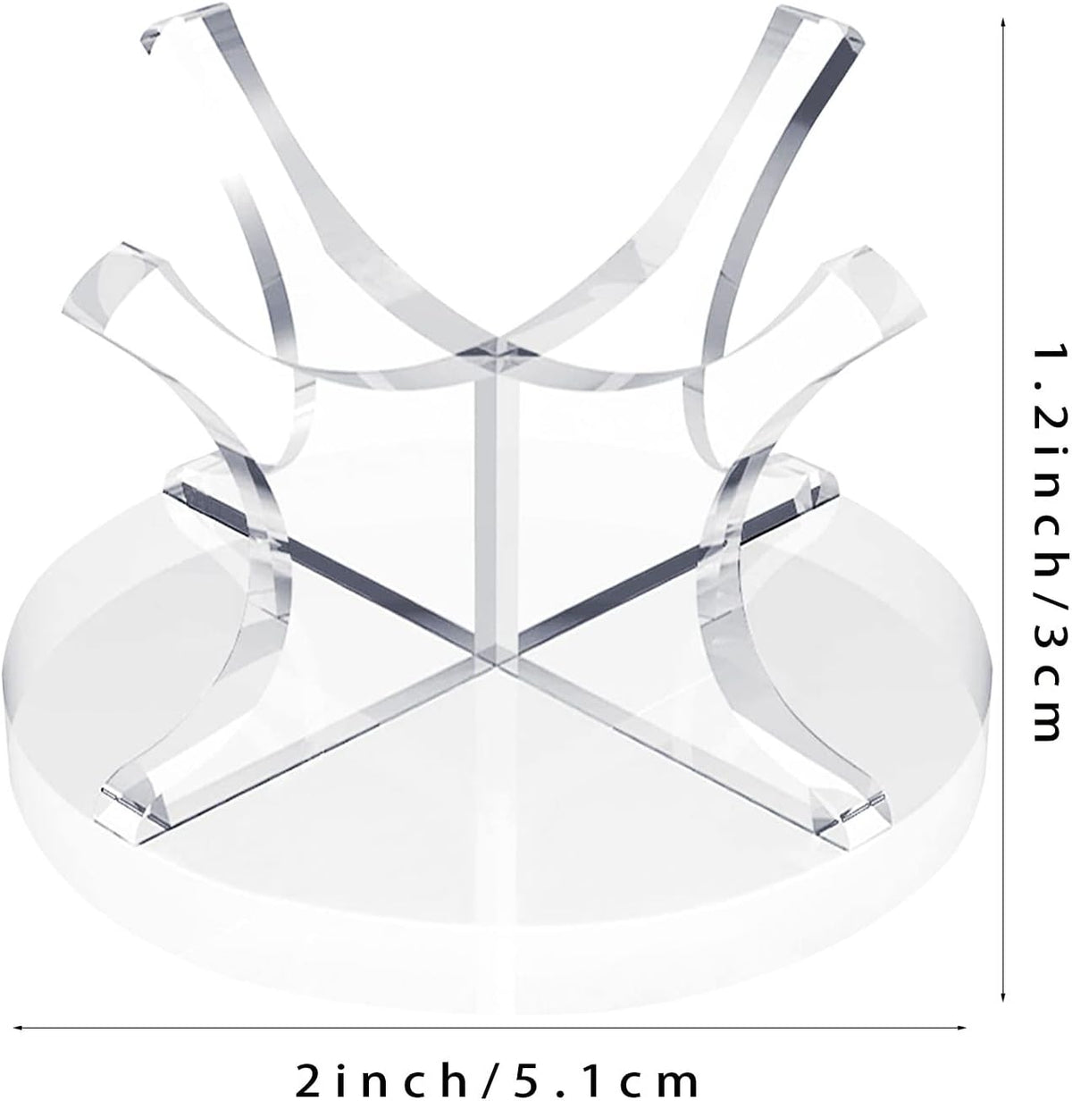 Skiennix Acrylic Baseball Stands - 2 Pack Display Racks with Non-Slip Rubber Pads for Sports Balls