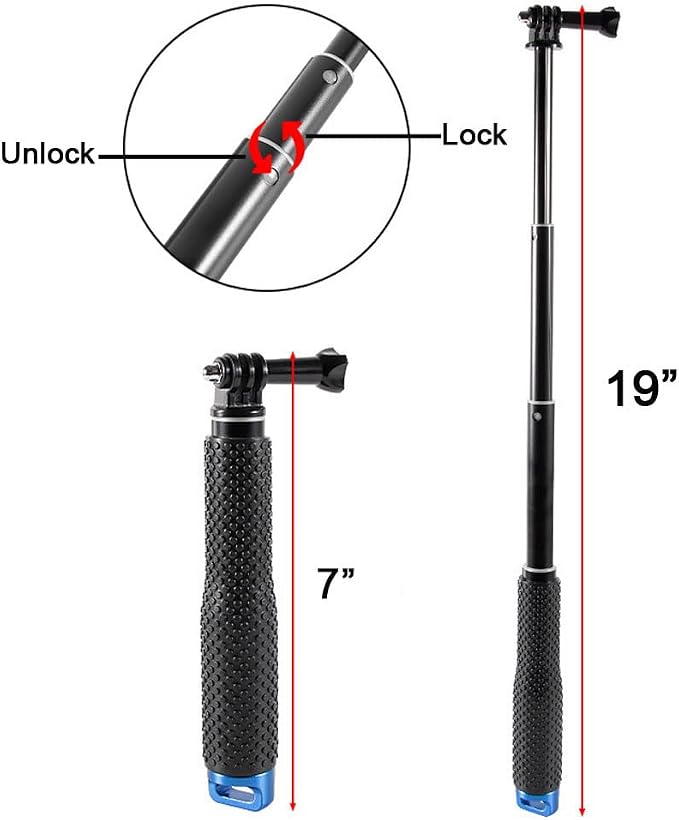 Selfie Stick Extendable Hand Grip Handheld Monopod Aluminum Telescopic Pole