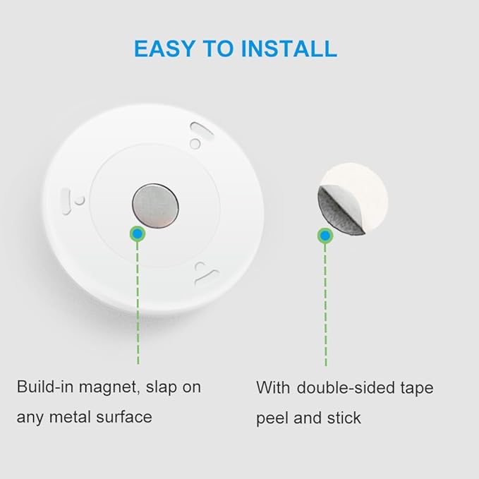 AMIR Upgraded 3.15” Motion Sensor Light Indoor, Cordless Battery Powered Stick on LED Night Lights for Closet, Stair, Under Cabinet, Hallway, Kitchen (White - Pack of 6)